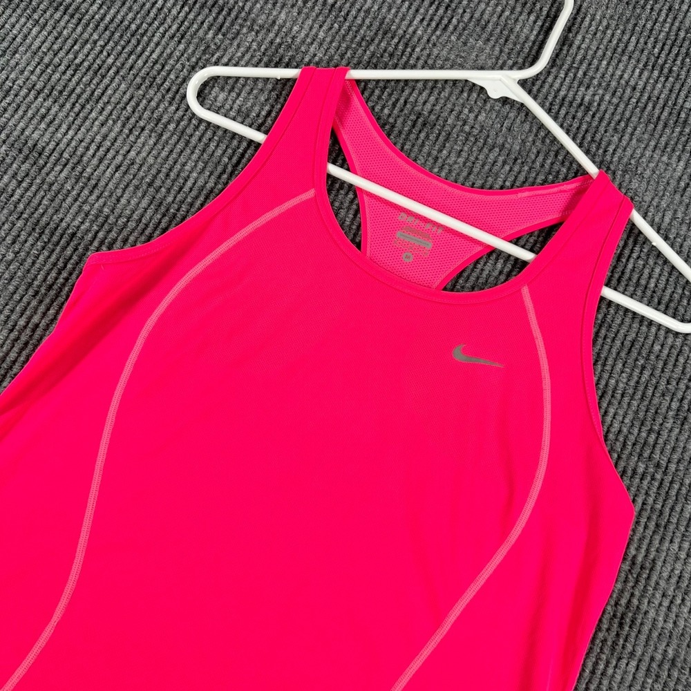 Nike Dri Fit Tank Top Shirt Womens Medium Pink Sleeveless Workout Gym Run Lift